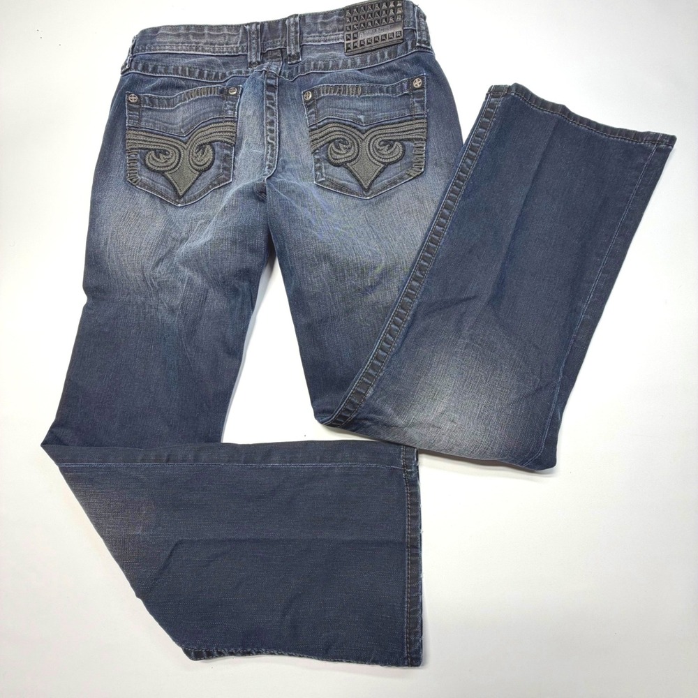 Affliction Cooper Jeans 33 Regular Buckle Exclusive Dark Wash Y2K - Picture 2 of 11